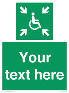 Custom sign safe condition evacuation temporary refuge